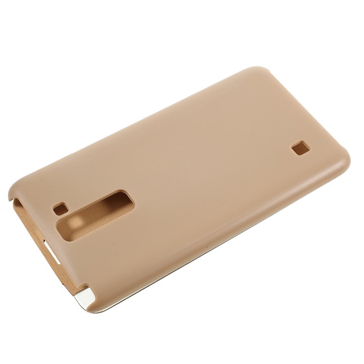 Wake up / Sleep Leather View Window Case for LG Stylus 2 - Gold-5