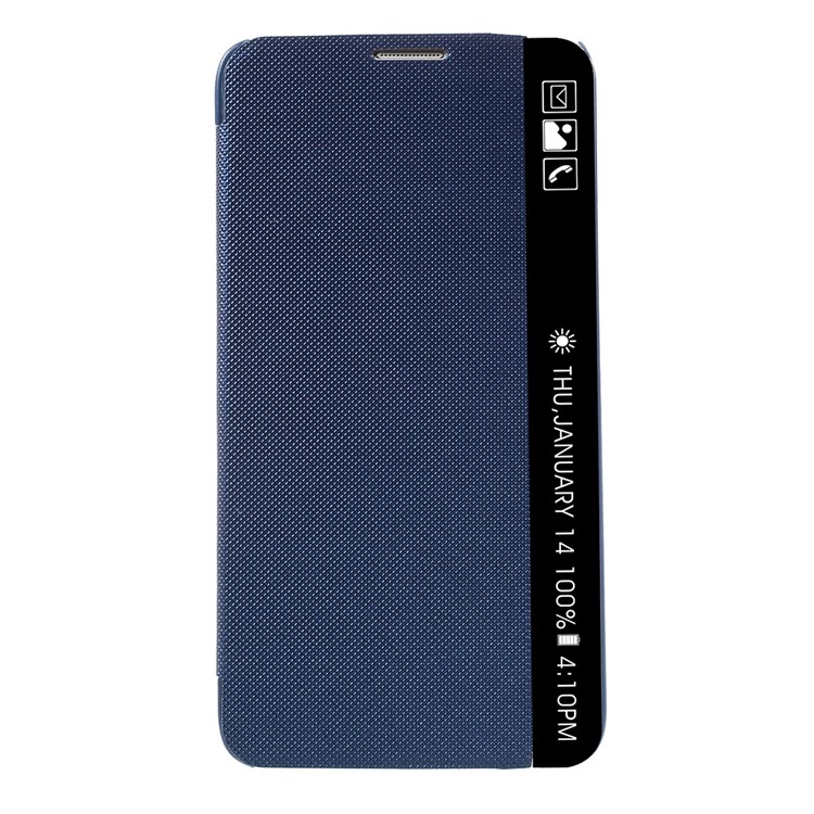 Folio Window Leather Smart Phone Cover for LG Stylus 2 - Blue-1