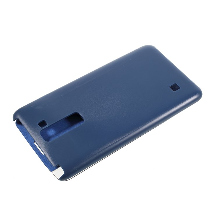 Folio Window Leather Smart Phone Cover for LG Stylus 2 - Blue-4