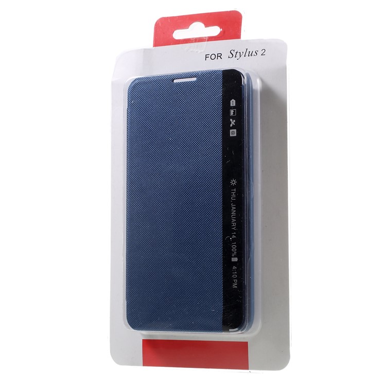 Folio Window Leather Smart Phone Cover for LG Stylus 2 - Blue-8