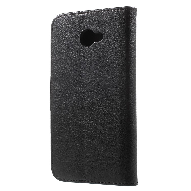 For LG K5 Litchi Texture Wallet Stand Leather Case - Black-1