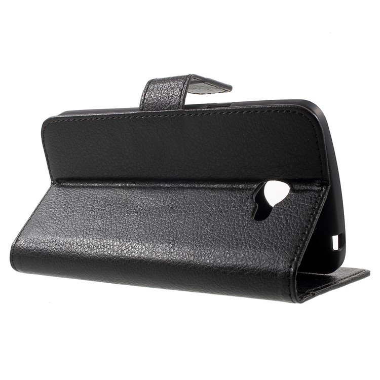 For LG K5 Litchi Texture Wallet Stand Leather Case - Black-1