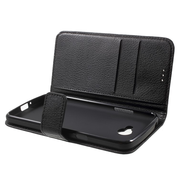 For LG K5 Litchi Texture Wallet Stand Leather Case - Black-1