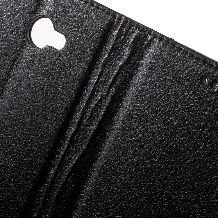 For LG K5 Litchi Texture Wallet Stand Leather Case - Black-1