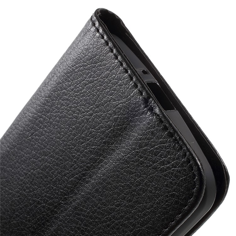 For LG K5 Litchi Texture Wallet Stand Leather Case - Black-1