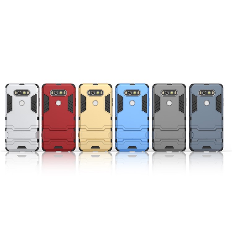 Solid PC + TPU Hybrid Case with Kickstand for LG V20 - Silver-1