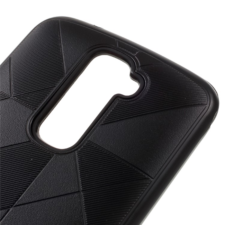 Armor Two Pieces PC + TPU Hybrid Case for LG K10 - Black-3