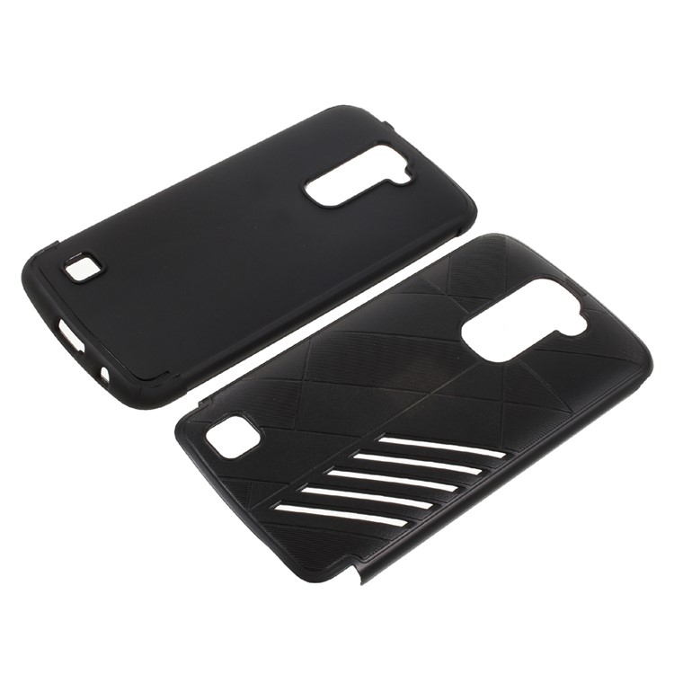 Armor Two Pieces PC + TPU Hybrid Case for LG K10 - Black-5