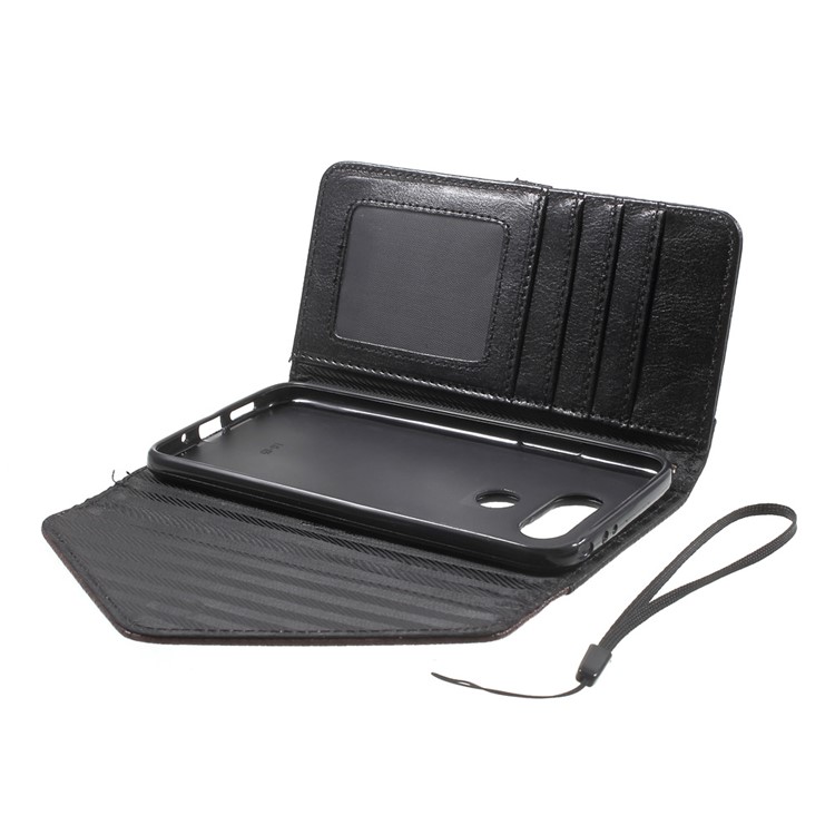 Bi-color Envelope Style Wallet Leather Stand Case with Lanyard for LG G5 / G5 SE - Brown / Black-10