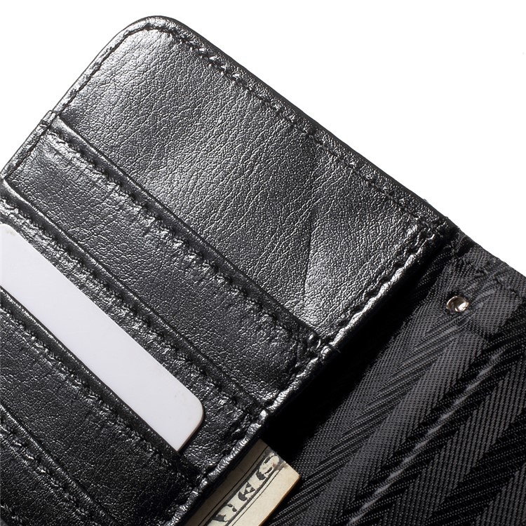 Bi-color Envelope Style Wallet Leather Stand Case with Lanyard for LG G5 / G5 SE - Brown / Black-6