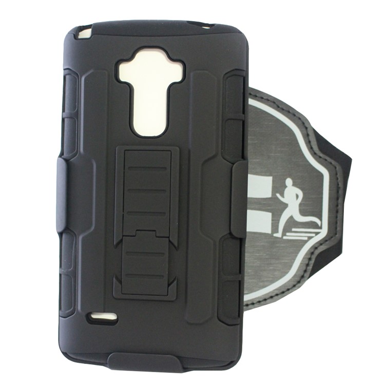 For LG G Stylo LS770 3-in-1 Impact-proof ArmBand PC + Silicone Cover with Kickstand-2