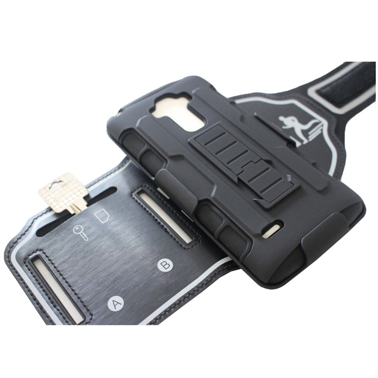 For LG G Stylo LS770 3-in-1 Impact-proof ArmBand PC + Silicone Cover with Kickstand-5