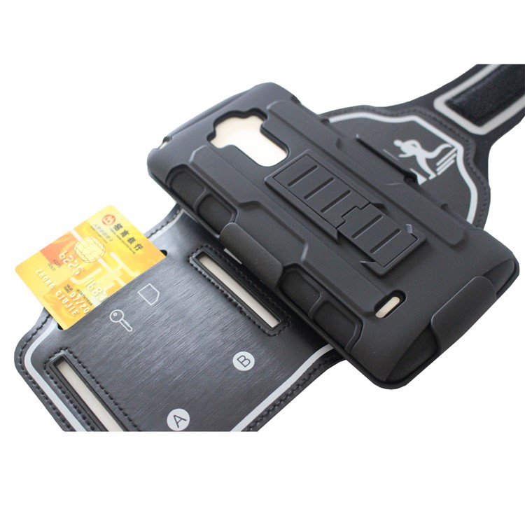 For LG G Stylo LS770 3-in-1 Impact-proof ArmBand PC + Silicone Cover with Kickstand-6