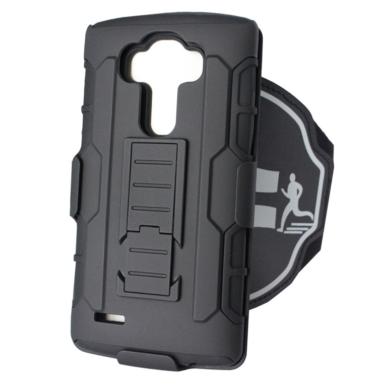 PC + Silicone Kickstand Shield Case with Armband for LG G4 US991 VS986 H810 LS991 H811-1