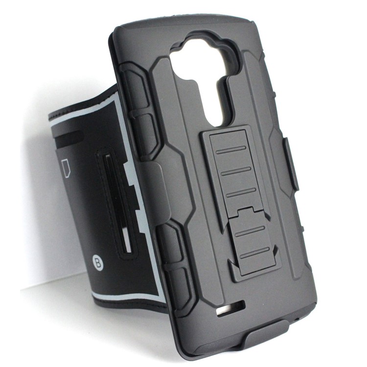PC + Silicone Kickstand Shield Case with Armband for LG G4 US991 VS986 H810 LS991 H811-2