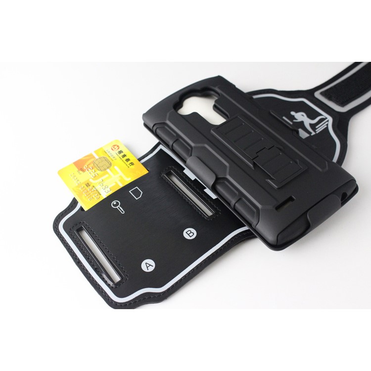 PC + Silicone Kickstand Shield Case with Armband for LG G4 US991 VS986 H810 LS991 H811-7