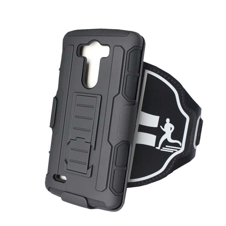 Running Armband PC + Silicone Kickstand Cover for LG G3 D855 D851 D850 VS985 LS990-1