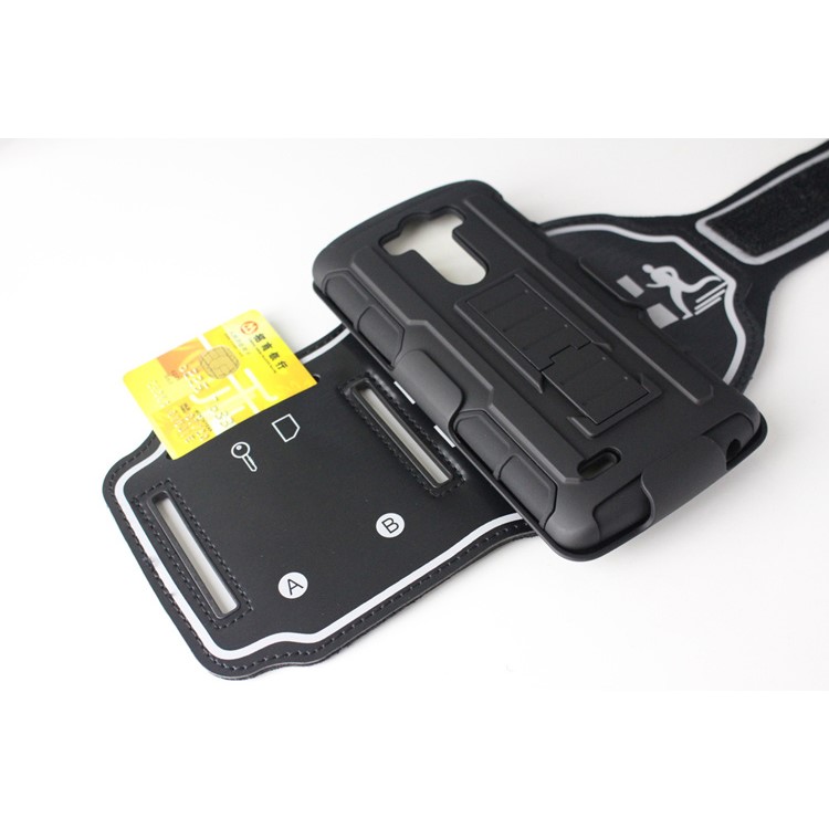 Running Armband PC + Silicone Kickstand Cover for LG G3 D855 D851 D850 VS985 LS990-6