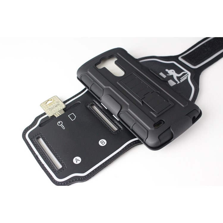 Running Armband PC + Silicone Kickstand Cover for LG G3 D855 D851 D850 VS985 LS990-7