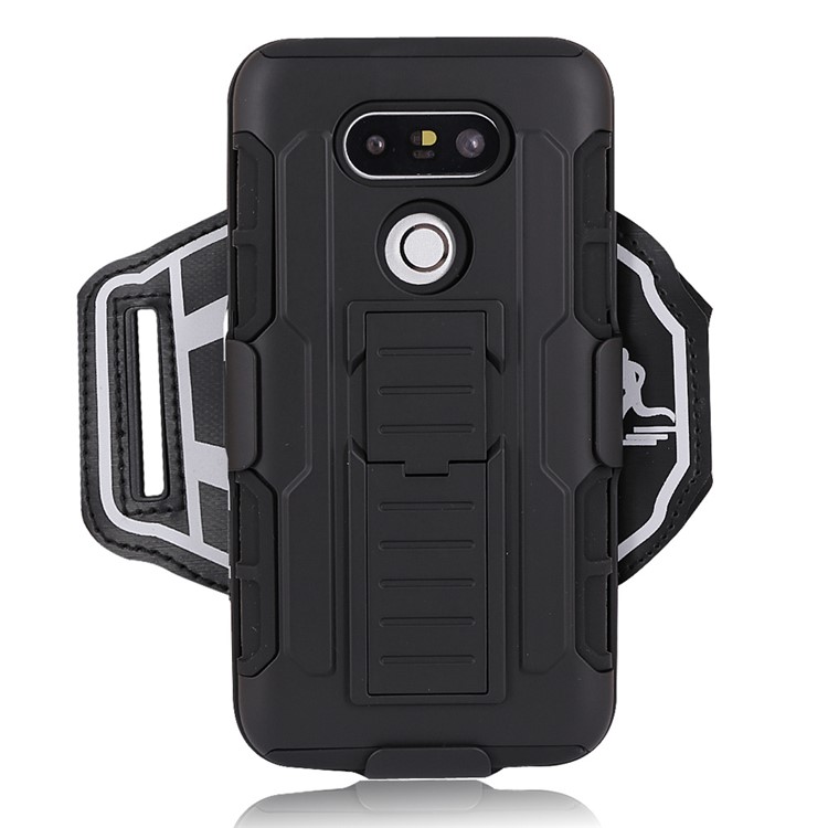 PC + Silicone Shockproof Armband Case with Kickstand for LG G5 / G5 SE-1