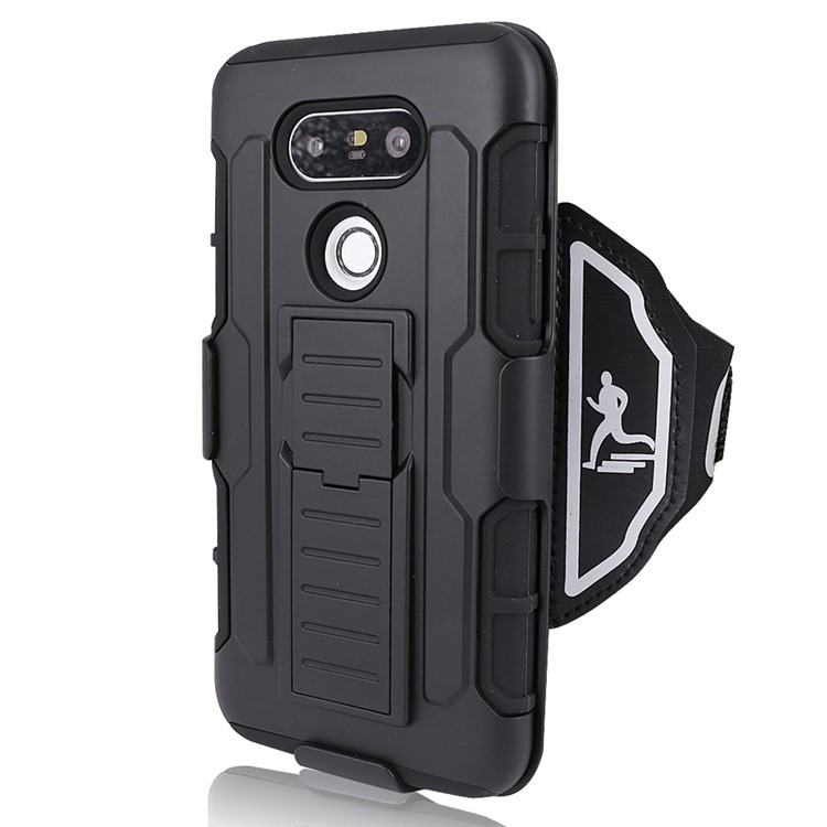 PC + Silicone Shockproof Armband Case with Kickstand for LG G5 / G5 SE-2