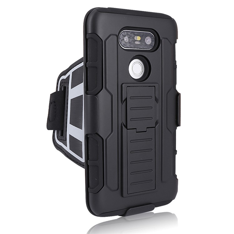 PC + Silicone Shockproof Armband Case with Kickstand for LG G5 / G5 SE-3