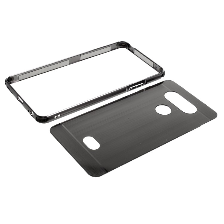 Aluminum Alloy + Brushed PC Hard Case for LG V20 - Black-7