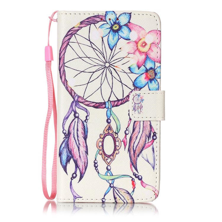 Patterned Wallet Stand Leather Case for LG K7/Tribute 5 - Flower Dreamcatcher-1