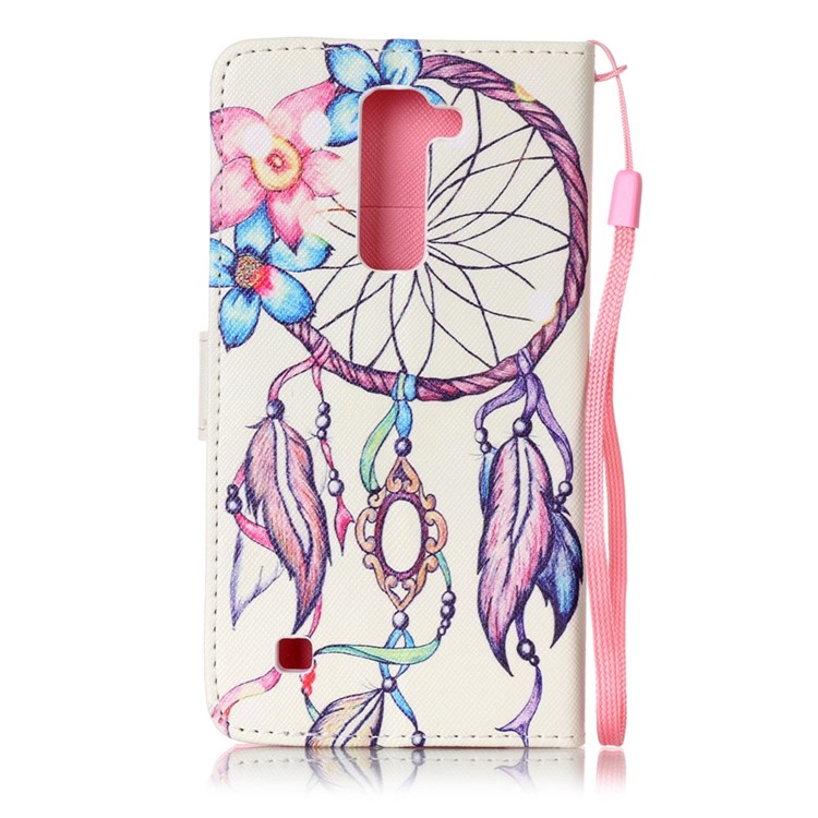 Patterned Wallet Stand Leather Case for LG K7/Tribute 5 - Flower Dreamcatcher-2