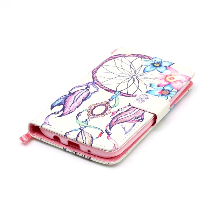 Patterned Wallet Stand Leather Case for LG K7/Tribute 5 - Flower Dreamcatcher-4