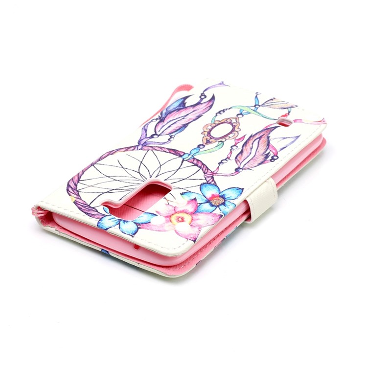 Patterned Wallet Stand Leather Case for LG K7/Tribute 5 - Flower Dreamcatcher-5