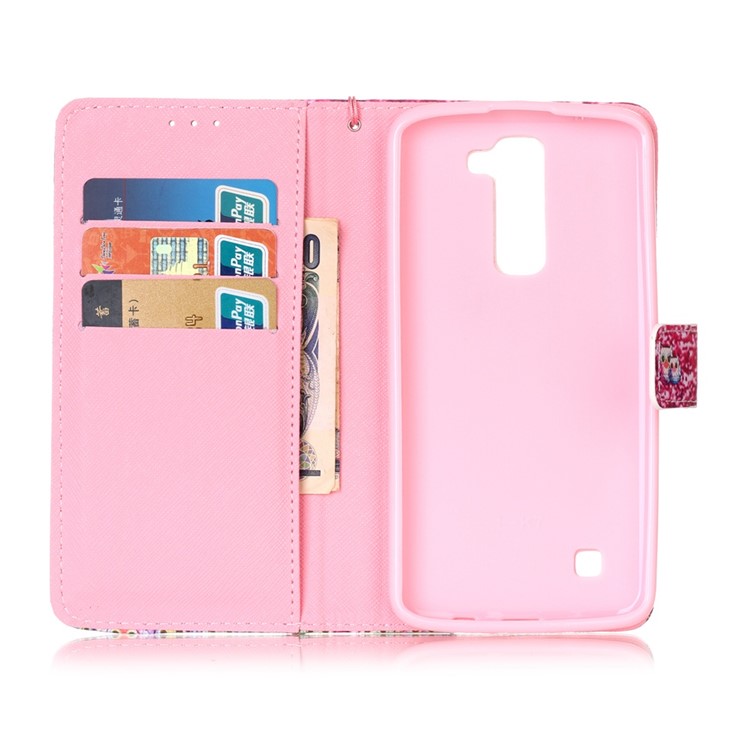 Patterned Wallet Stand Leather Case for LG K7/Tribute 5 - Flower Dreamcatcher-6
