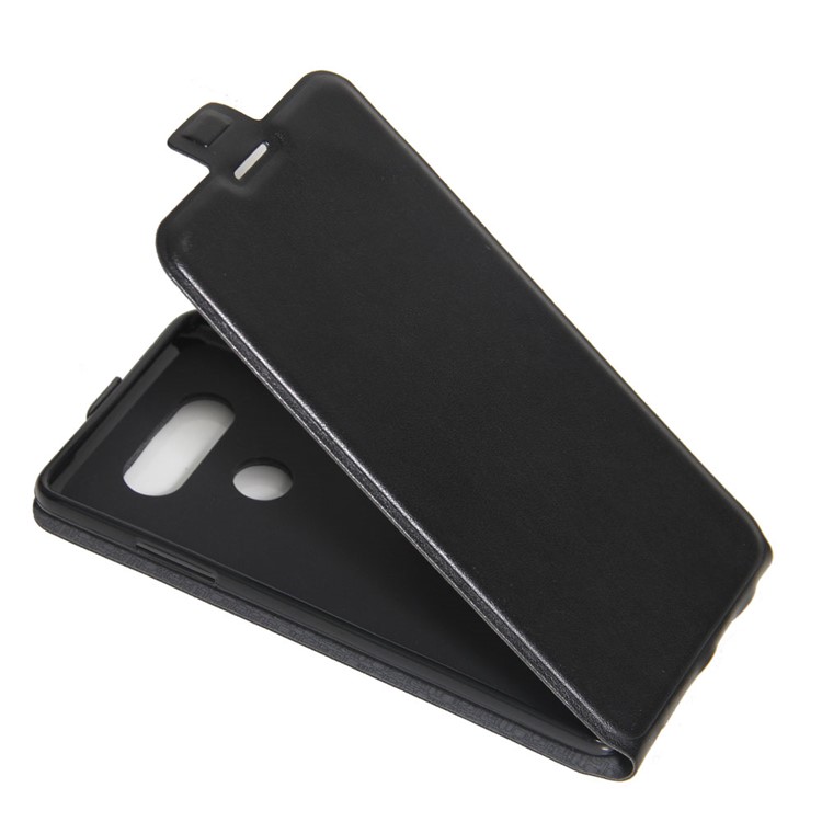 Crazy Horse Vertical Leather Case with Photo Slot for LG V20 - Black-4