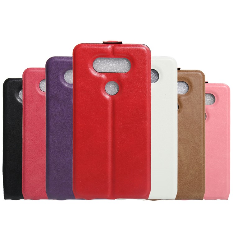 Crazy Horse Vertical Leather Case with Photo Slot for LG V20 - Black-6