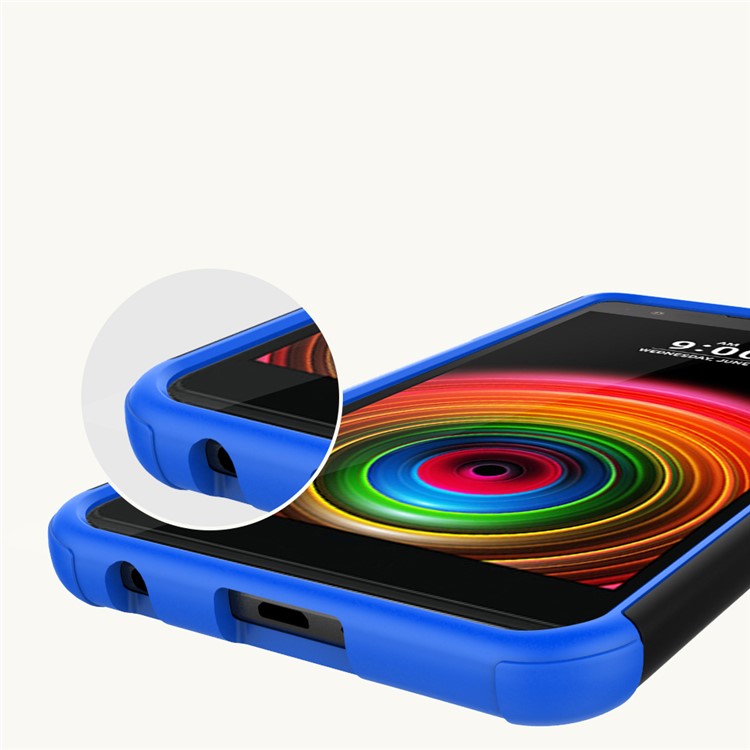 Cool Tyre Dual Guard Kickstand PC TPU Protector Case for LG X Power K220 K220DS - Blue-3