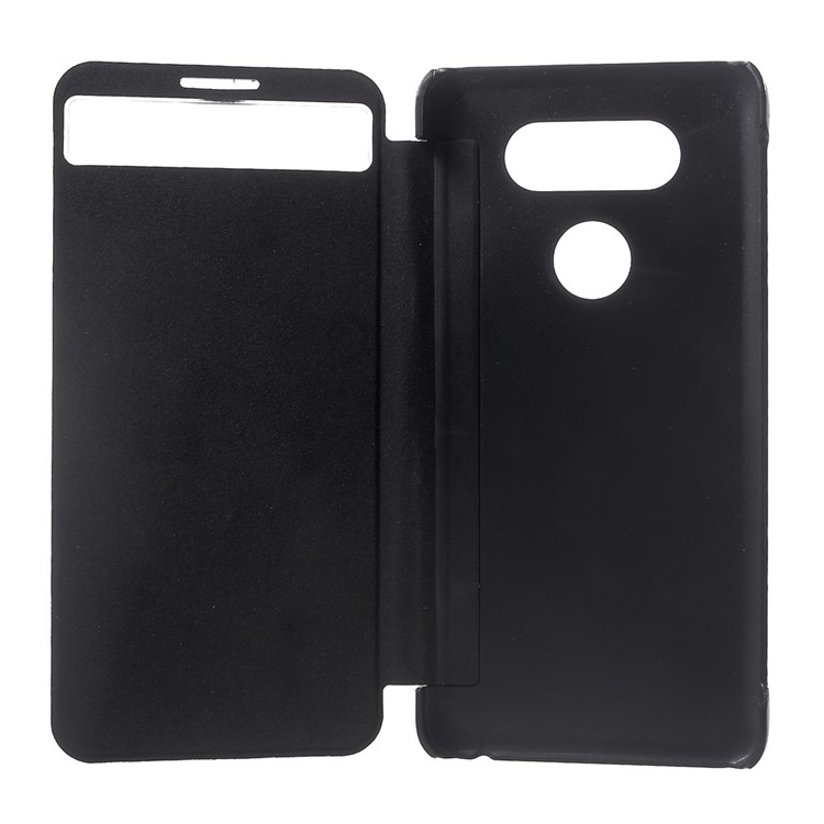 Hollow Window Smart Leather Phone Case for LG V20 - Black-4