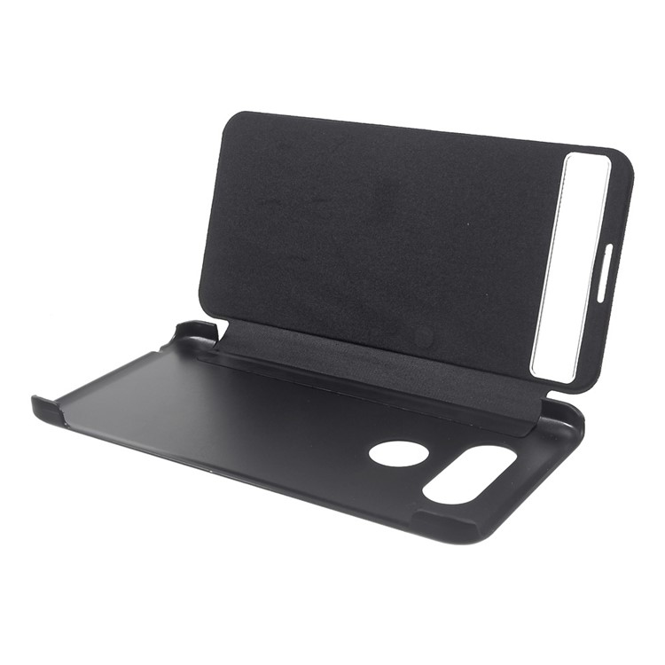 Hollow Window Smart Leather Phone Case for LG V20 - Black-5