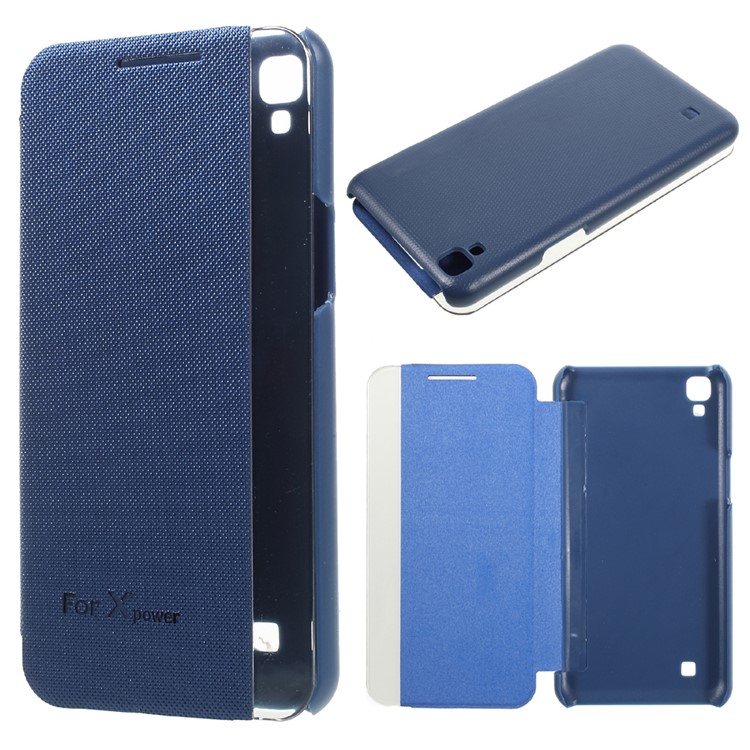 Wake / Sleep View Window Leather Flip Case for LG X Power - Blue-1