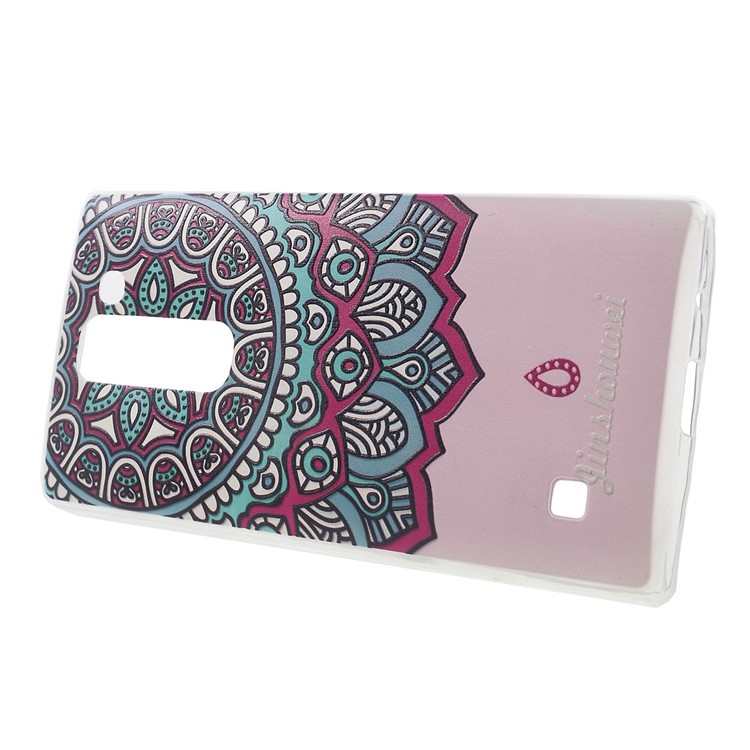 Softlyfit Embossed TPU Mobile Cover for LG Spirit H440Y H422 H440N H420 - Mandala Pattern-2