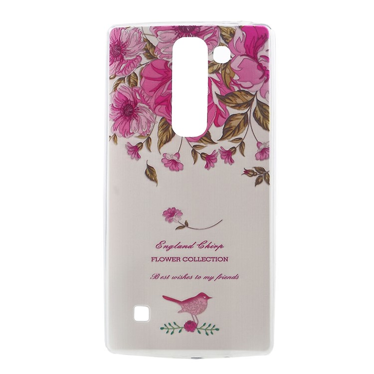 Softlyfit Embossed TPU Shell Case for LG Spirit H440Y H422 H440N H420 - Garden Roses-1