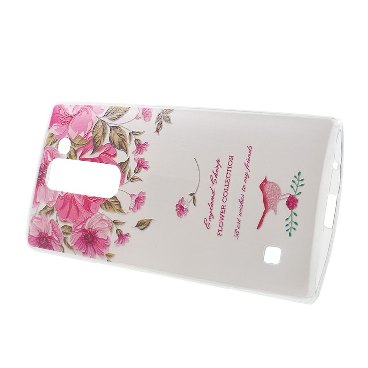 Softlyfit Embossed TPU Shell Case for LG Spirit H440Y H422 H440N H420 - Garden Roses-2