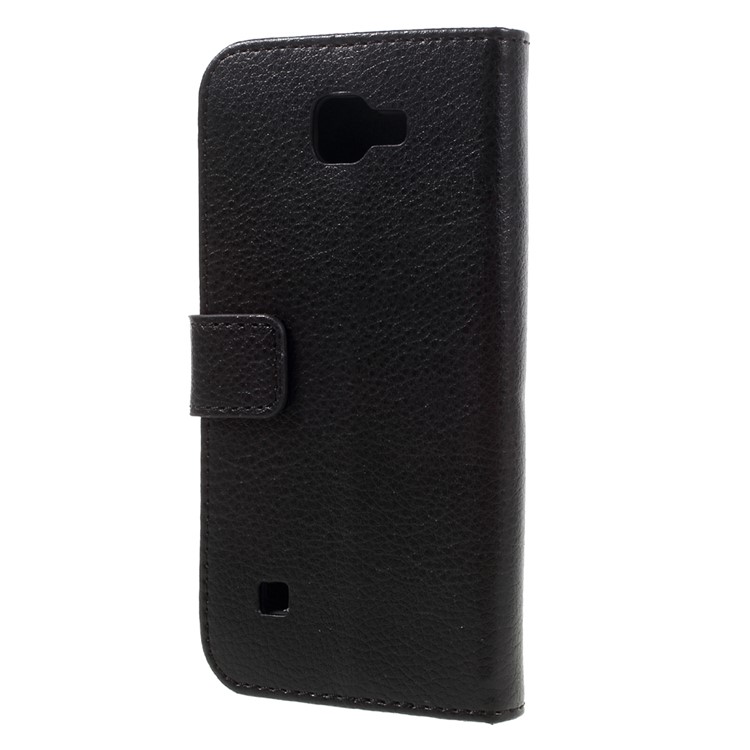 Litchi Texture Wallet Leather Phone Case for LG K3 - Black-2