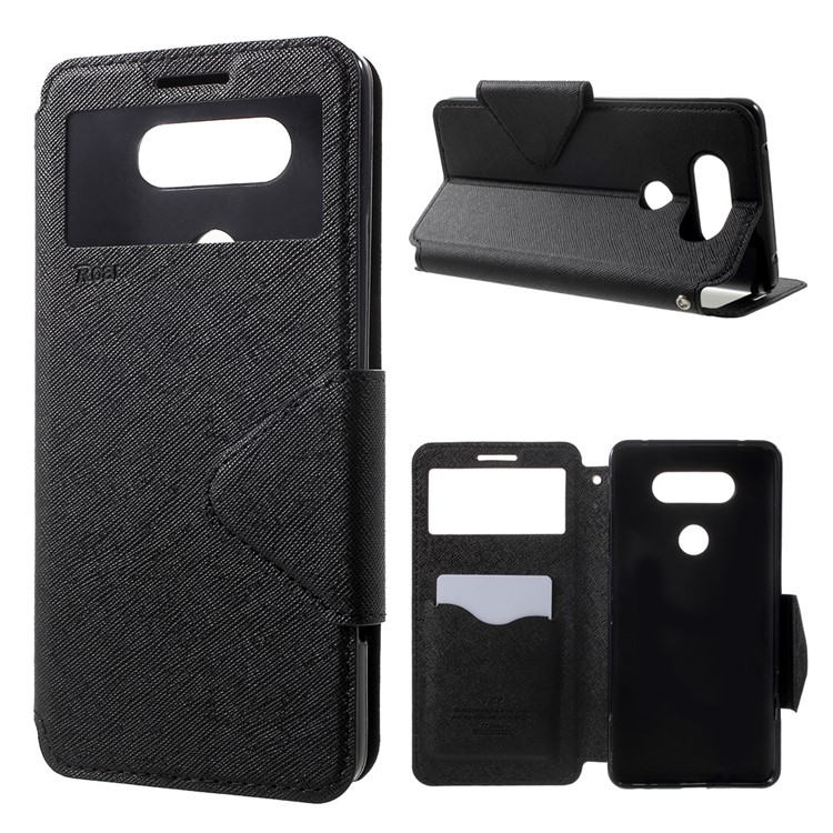 ROAR KOREA View Window Leather Stand Case for LG V20 - Black-1