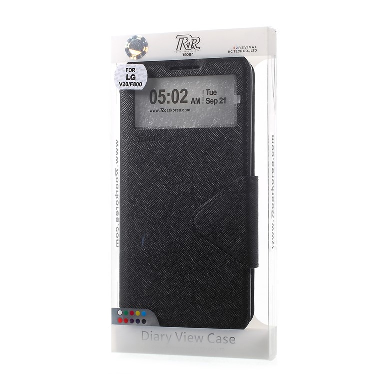 ROAR KOREA View Window Leather Stand Case for LG V20 - Black-9