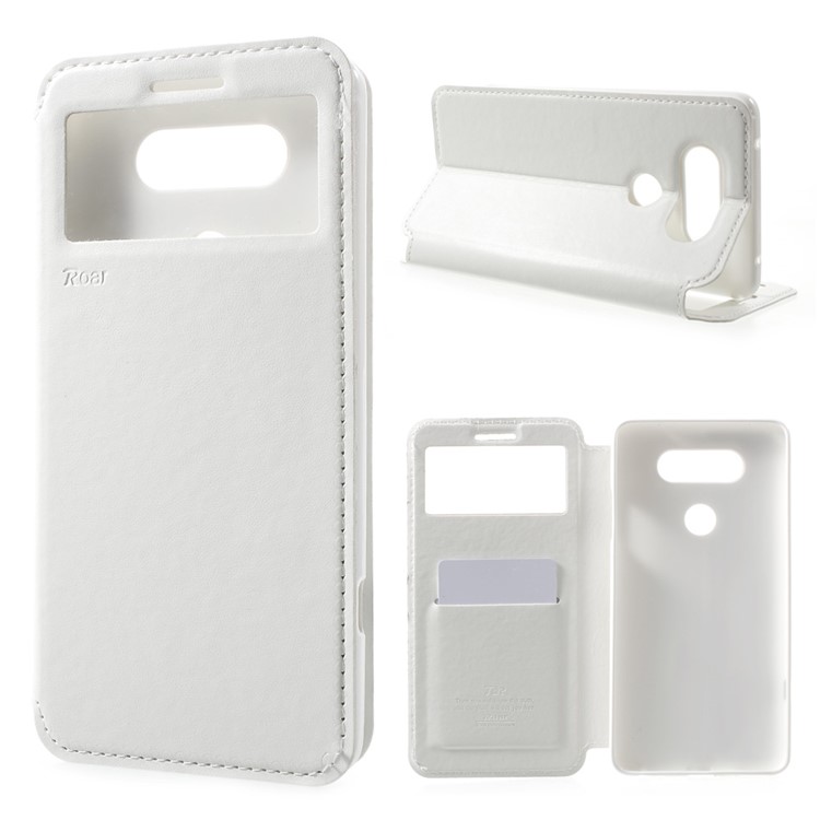 ROAR KOREA Noble Leather View Window Phone Case for LG V20 - White-1
