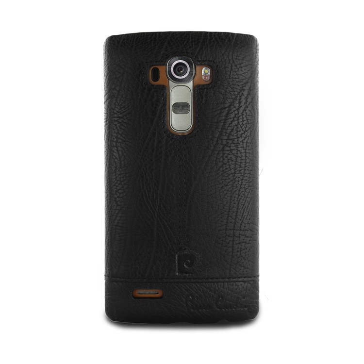 PIERRE CARDIN Genuine Leather Coated PC Case for LG G4 US991 VS986 H810 LS991 H811 - Black-2