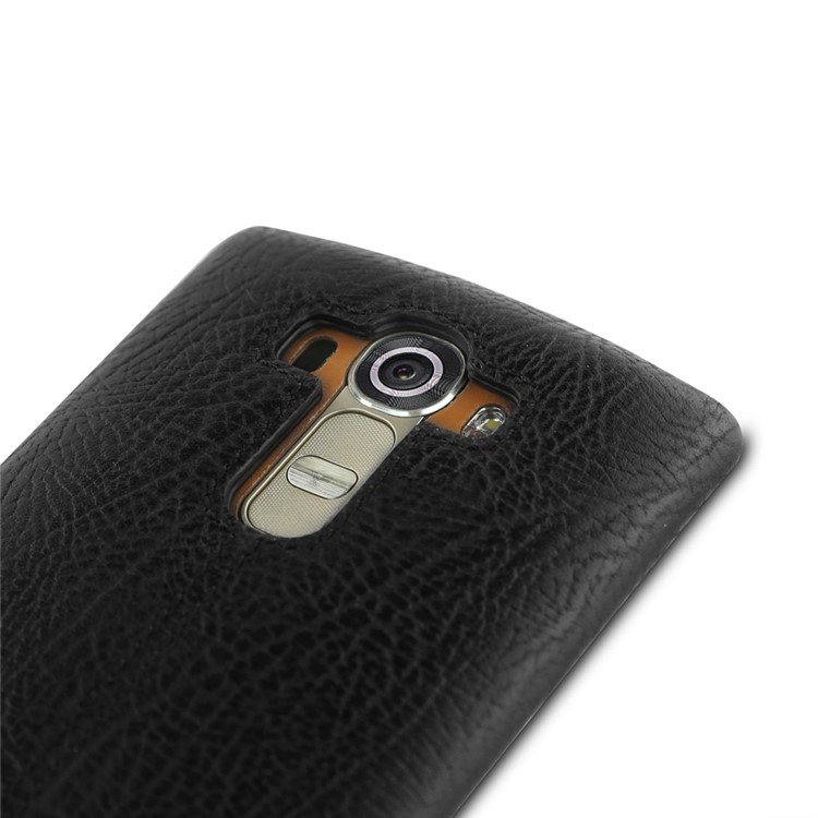 PIERRE CARDIN Genuine Leather Coated PC Case for LG G4 US991 VS986 H810 LS991 H811 - Black-4