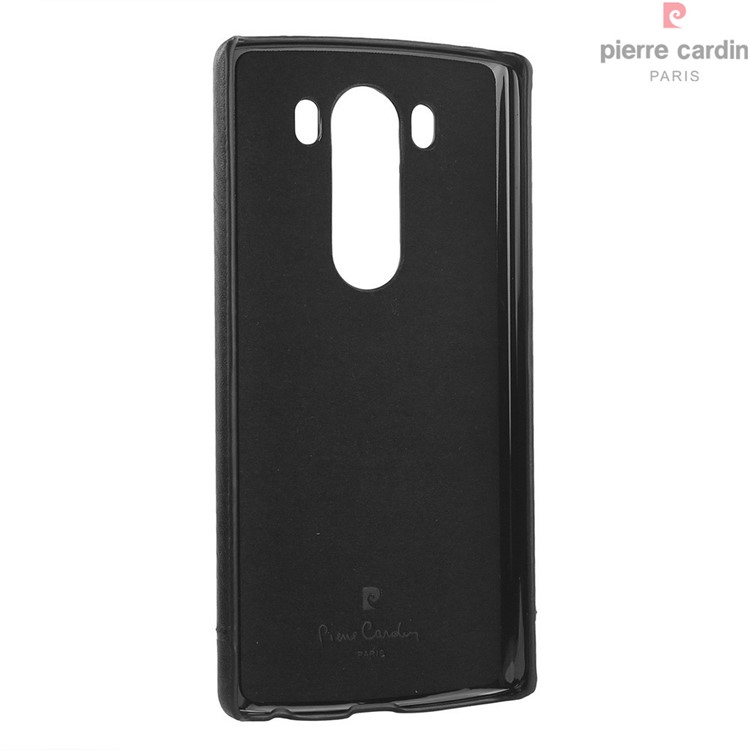 PIERRE CARDIN Stitched Genuine Leather Coated Plastic Case for LG V10 H900 H901 VS990 - Black-4
