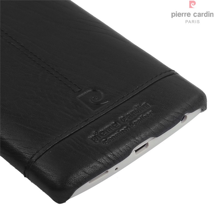 PIERRE CARDIN Stitched Genuine Leather Coated Plastic Case for LG V10 H900 H901 VS990 - Black-7