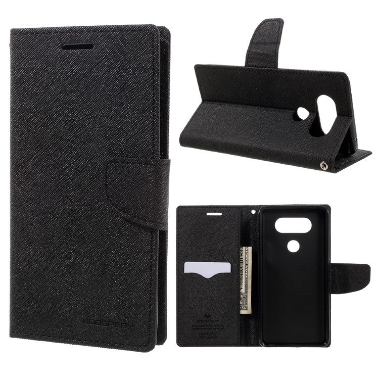 MERCURY GOOSPERY Fancy Diary Leather Wallet Stand Case for LG V20 - Black-1